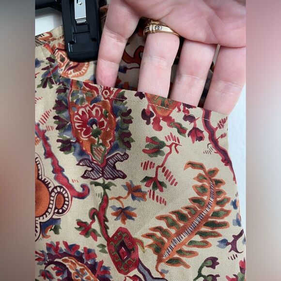 VTG Sundance Wool/Silk Blend Paisley Print Bohemian Cottage Core Skirt Sz 14P - Picture 5 of 7